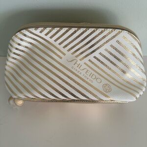 Shiseido White and Gold Cosmetic Bag